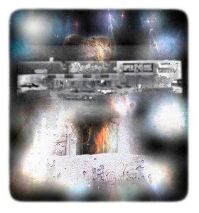 the projector shining